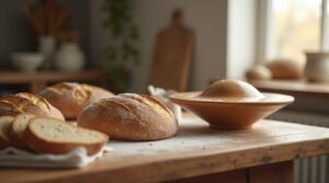 UFO-shaped baker’s lame beside freshly baked sourdough bread